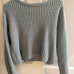 Sincerely Jules Light Gray Waffle Knit Sweater